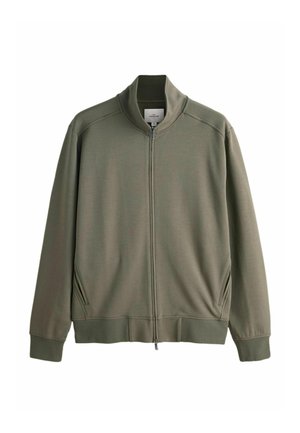 FUNNEL NECK FIT - ZIP THROUGH SIGNATURE - Sweatjacke - khaki green