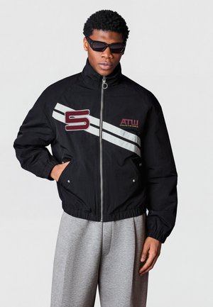 Bershka PRINTED ZIP-UP - Træningsjakke - black