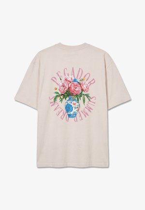 Pegador, OLARGUES HEAVY OVERSIZED TEE - Μπλουζάκι με στάμπα - washed cream