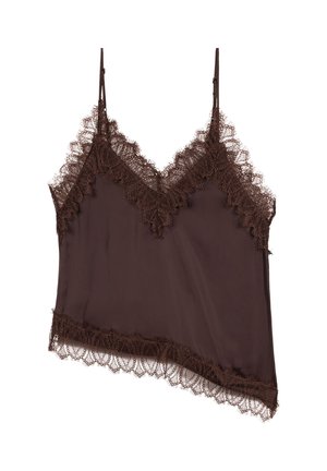 Luisa Cerano, LUISA CERANO SATIN-LINGERIE-TOP - Top - marone