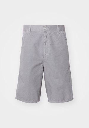 Shorts grii din bumbac, cu închidere prin buton, față plată, buzunare laterale și un design cu picioare drepte. Textură moale și croială lejeră.