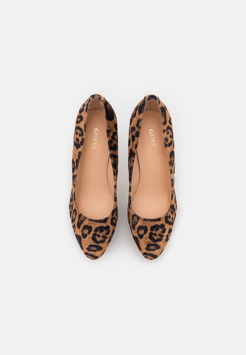 Escarpins GUESS Imprimé Léopard Fourrure Rase - Taille 38, Doublure Cuir, Occasion TBE