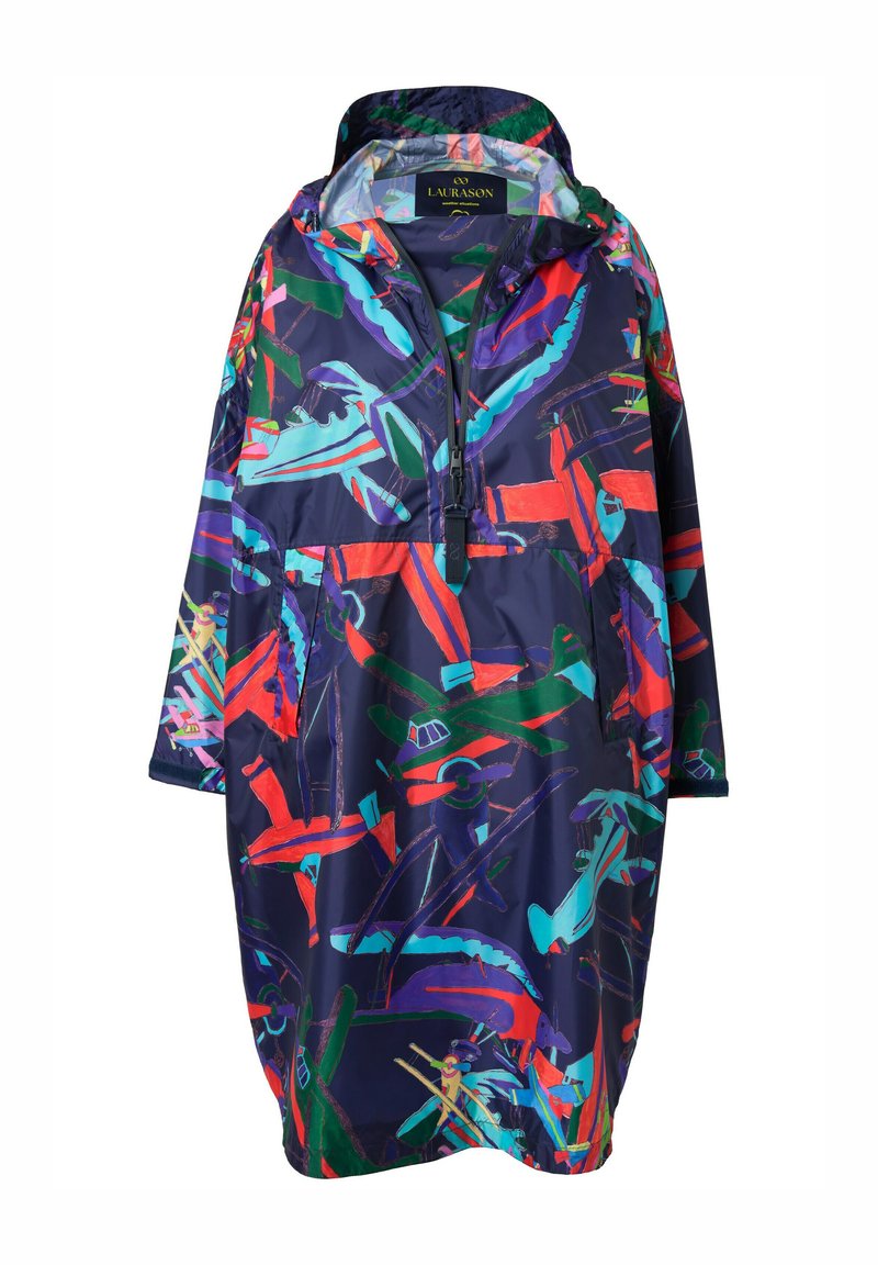 LAURASØN FUNCTIONAL UNISEX HOODED RAIN CAPE WITH PRINT - Parka - navy ...