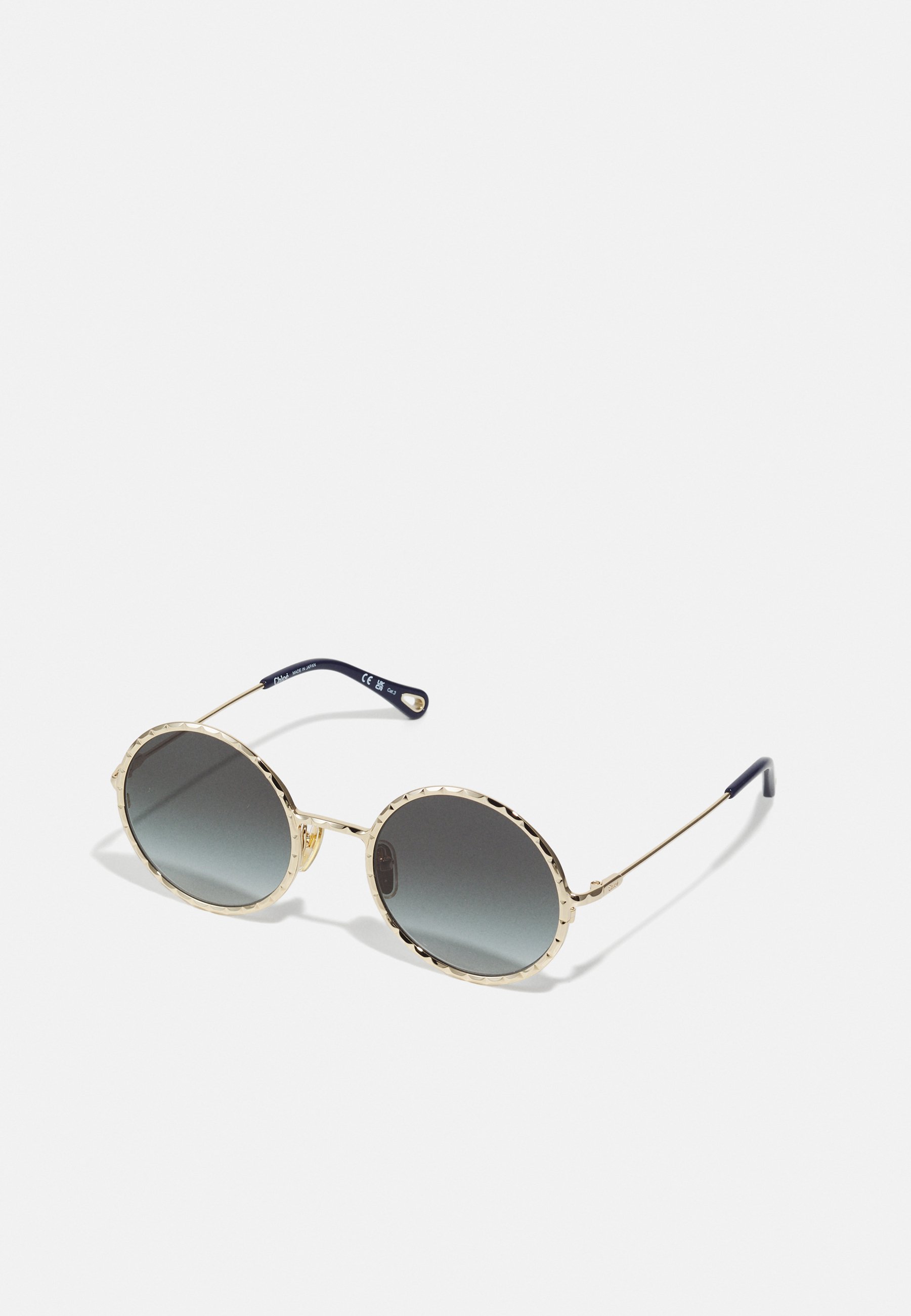 Chloe Gray Tortoiseshell Round Sunglasses with Gradient Lenses CH0364S Chloé Pilot Sunglasses 001 Black Gradient Grey - eye  main image 4