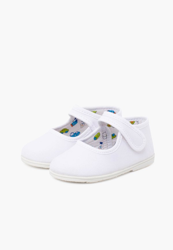 MERCEDITAS LONA SUELA FINA TIRA ADHERENTE – Riemchenballerina – blanco