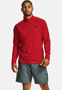 Under Armour - TECH ZIP - Ilgarankovis viršutinės dalies drabužis - dark red Miniatiūros vaizdas 1