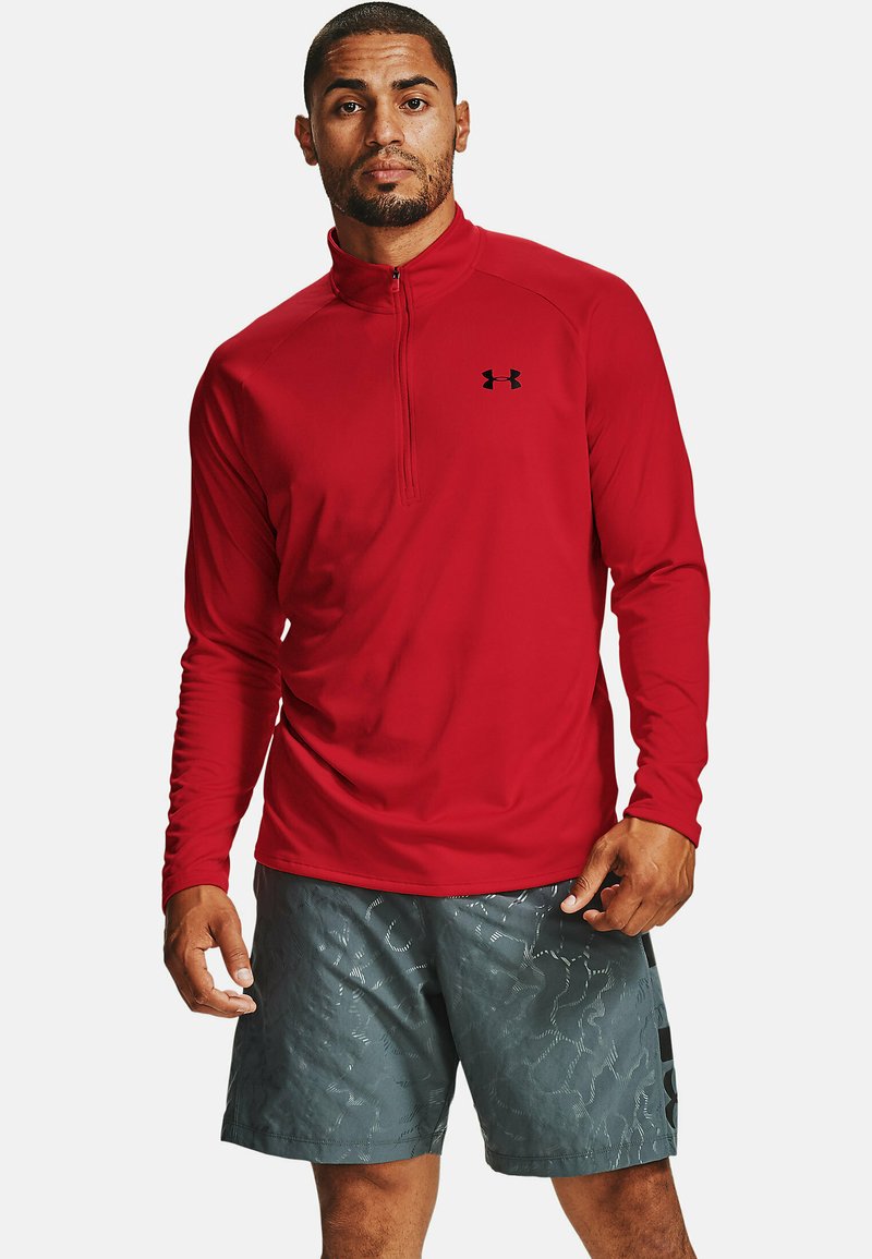 Under Armour - TECH ZIP - Ilgarankovis viršutinės dalies drabužis - dark red, Padidinti