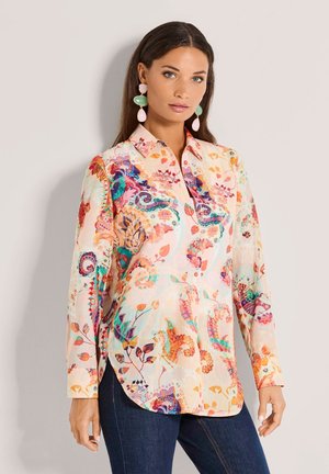 Hemdbluse - white   raspberry sorbet   multicolour