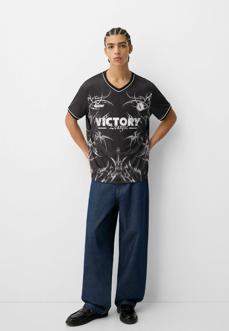 Bershka T-shirt print zwart Bershka T-shirt print zwart