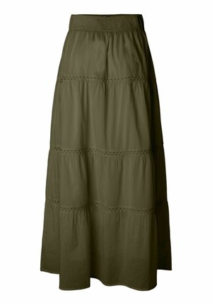 Pieces, MAXIROCK PCASTRID - Jupe longue - burnt olive