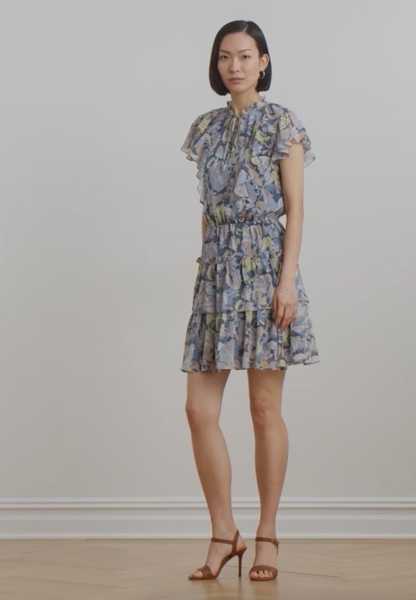 FLORAL RUFFLE TRIM GEORGETTE DRESS - Day dress4