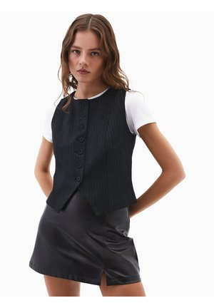 STRIPED ROUND NECK  - Weste - anthra stripe