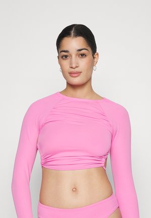 We Are We Wear ECO LAYLA LONG SLEEVE SWIM TOP WITH LACE UP BACK - Sutien costum de baie din două piese - pink