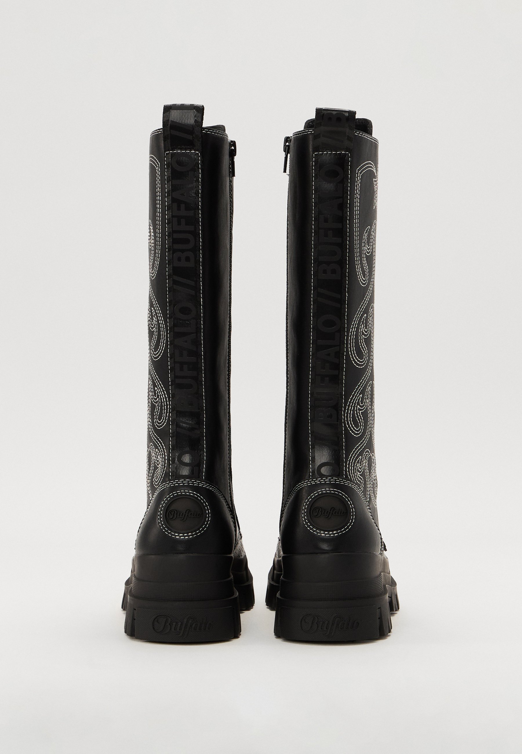Buffalo ASPHA ON WEST - Lace-up boots - black/white/black