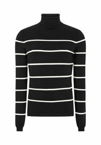 Soft Rebels MARLA ROLLNECK STRIPE - Stickad tröja - black