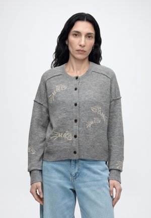 Scotch & Soda, EMBROIDERED CREWNECK CARDIGAN - Жилетка - grey melange
