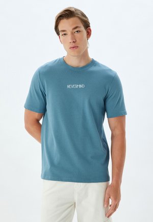 Koton CREW NECK - Camiseta estampada - blue