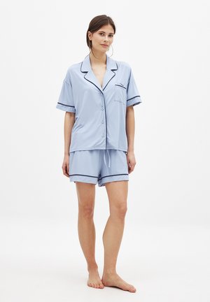 NA-KD SHORT SLEEVE - Zgornji del pižame - navy light blue