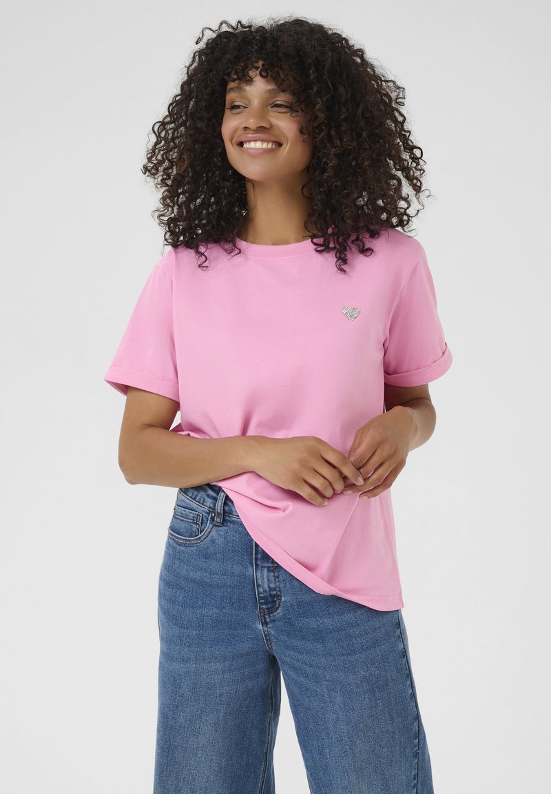 Kaffe KAEMILY  - Camiseta estampada - rosebloom w. silver heart