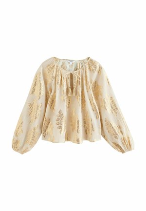 Next Blouse - gold metalic floral print