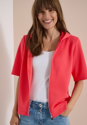 Cecil, KAPUZENJACKE MIT SEITLCIHEN TUNNELZÜGEN - Sweat zippé - coral