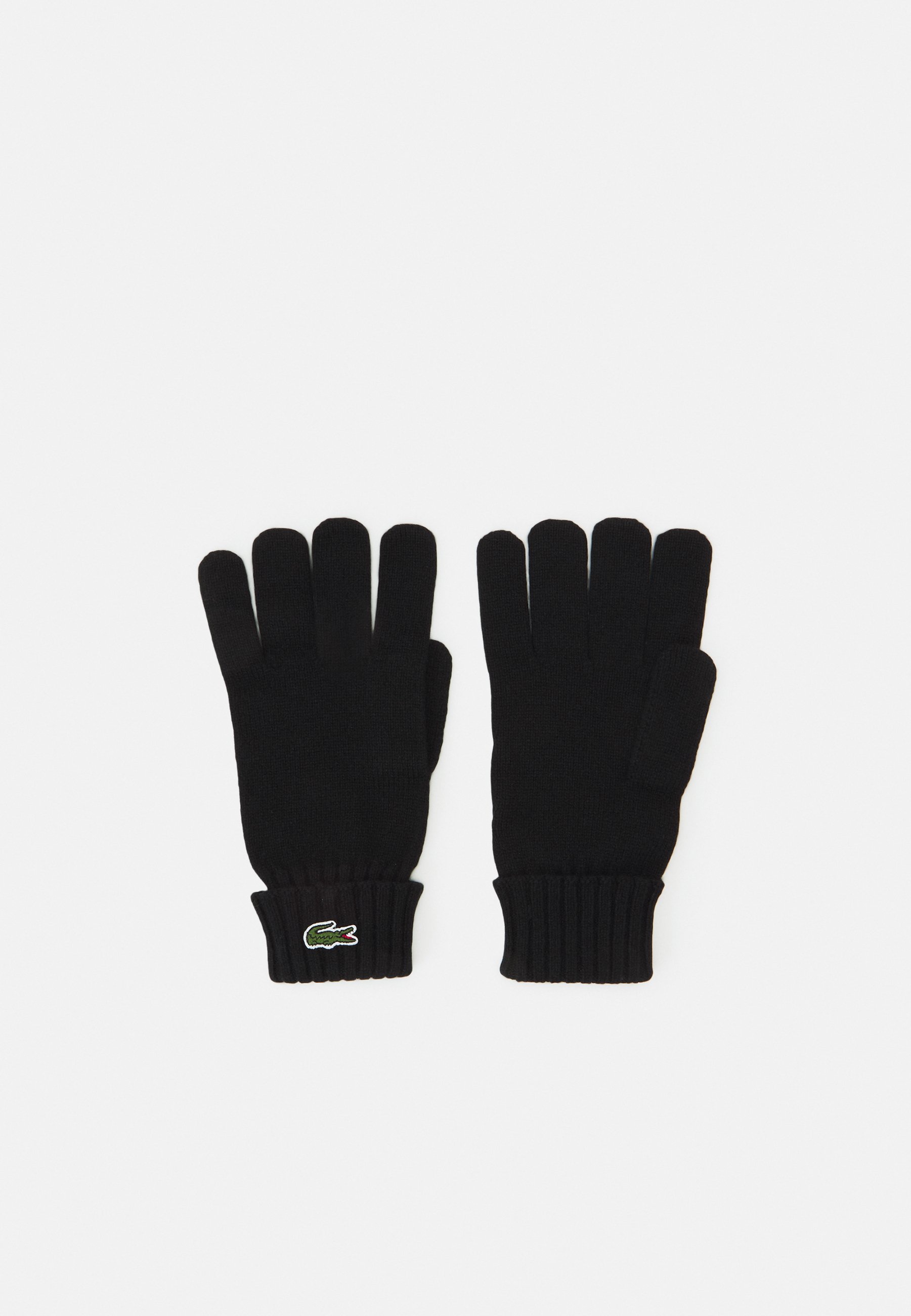 Gants unisexes Lacoste noirs en laine