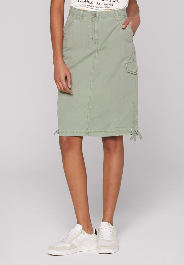 STIL MIT RAFFUNGEN - Bleistiftrock - faded olive