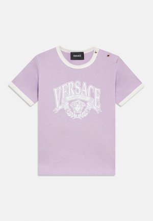 CONTRASTO MEDUSA VARSITY UNISEX - T-shirt print - lilac snow/bianco