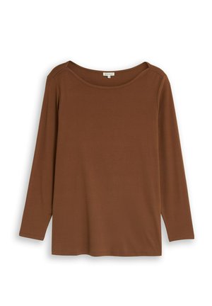 TOM TAILOR, T-SHIRT BOAT NECK - Long sleeved top - camel