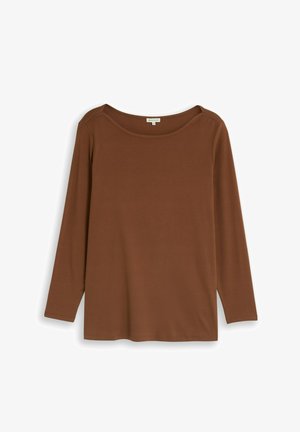 TOM TAILOR, T-SHIRT BOAT NECK - Long sleeved top - camel