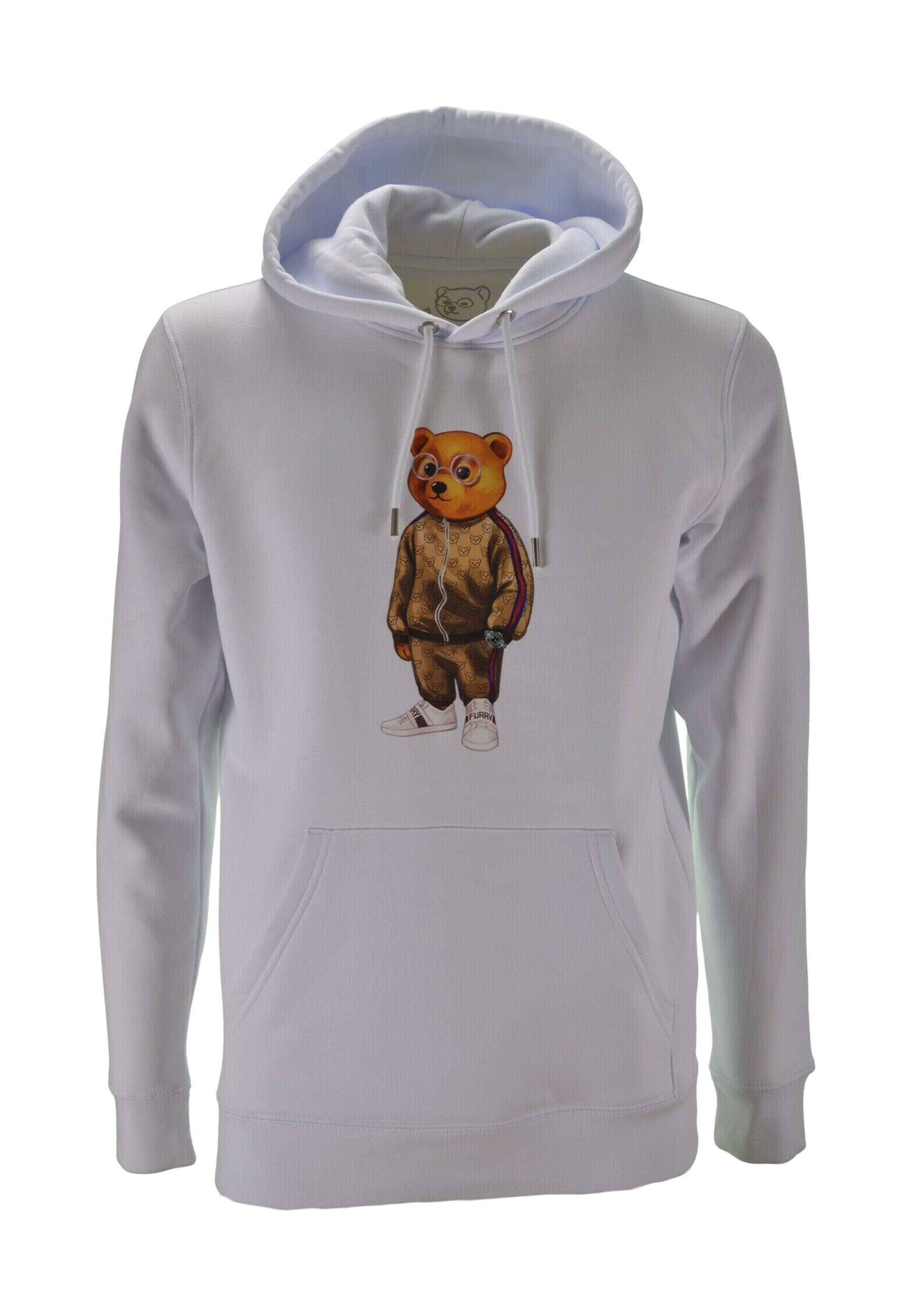 Felpa Bianca Con Cappuccio • | Stampa Digitale - Foto 9