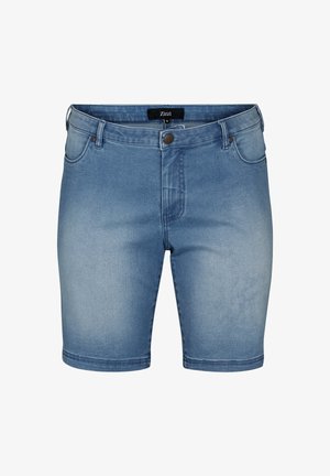 Zizzi, SLIM FIT NORMALER - Jeans Shorts - light blue denim