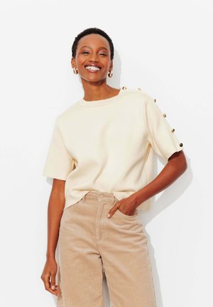 MANCHES COURTES - T-shirt imprimé - ecru