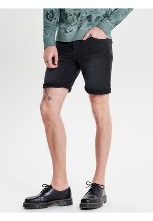 Jeans Shorts - black denim