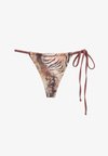 ANIMAL PRINT BIKINI BOTTOMS WITH TIES - Bas de bikini - brown