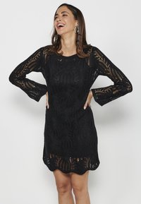 Koroshi LONG SLEEVE - Strickkleid - black