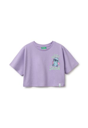 United Colors of Benetton, CROPPED LILO & STITCH, liliowy