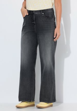 Ulla Popken STRETCH, 5-POCKET - Wide Leg - black