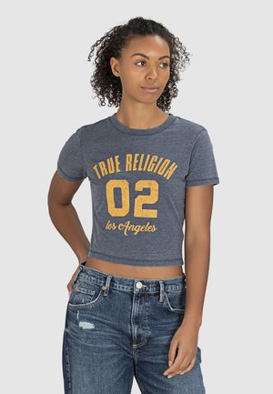 True Religion BURNOUT LOGO - T-shirt imprimé - dress blue