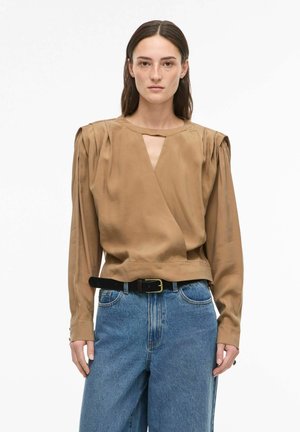 OBERTEIL MIT LANGEN ÄRMELN RUNDHALS - Blouse - ermine