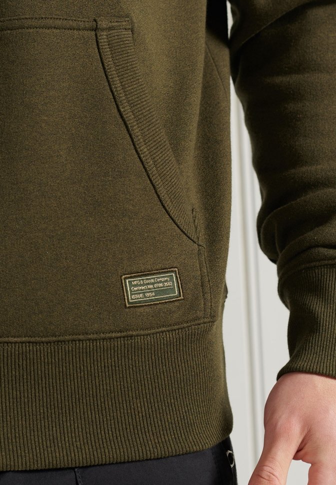 Superdry MILITARY GRAPHIC - Hoodie - black olive grit/olive - Zalando.de