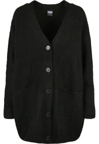 LADIES CHUNKY FLUFFY KNIT CARDIGAN - Cardigan - black