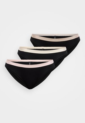 BRIEF WITH DIFFERENT WAISTBAND COLORS ELASTIC 3 PACK - Σλιπ - black