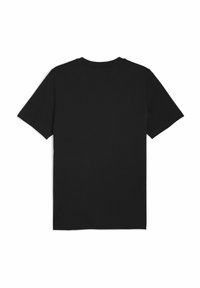 Sort bomulds t-shirt med korte ærmer, rund hals og en glat tekstur. Ingen mønstre eller grafik, enkelt design. Bagside set.