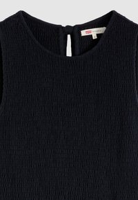 Μαύρο υφασμάτινο αμάνικο τοπ με στρογγυλή λαιμόκοψη και άνοιγμα στο πίσω μέρος με κλείσιμο, μέγεθος μικρό, εμφανής ετικέτα της μάρκας Levi's.