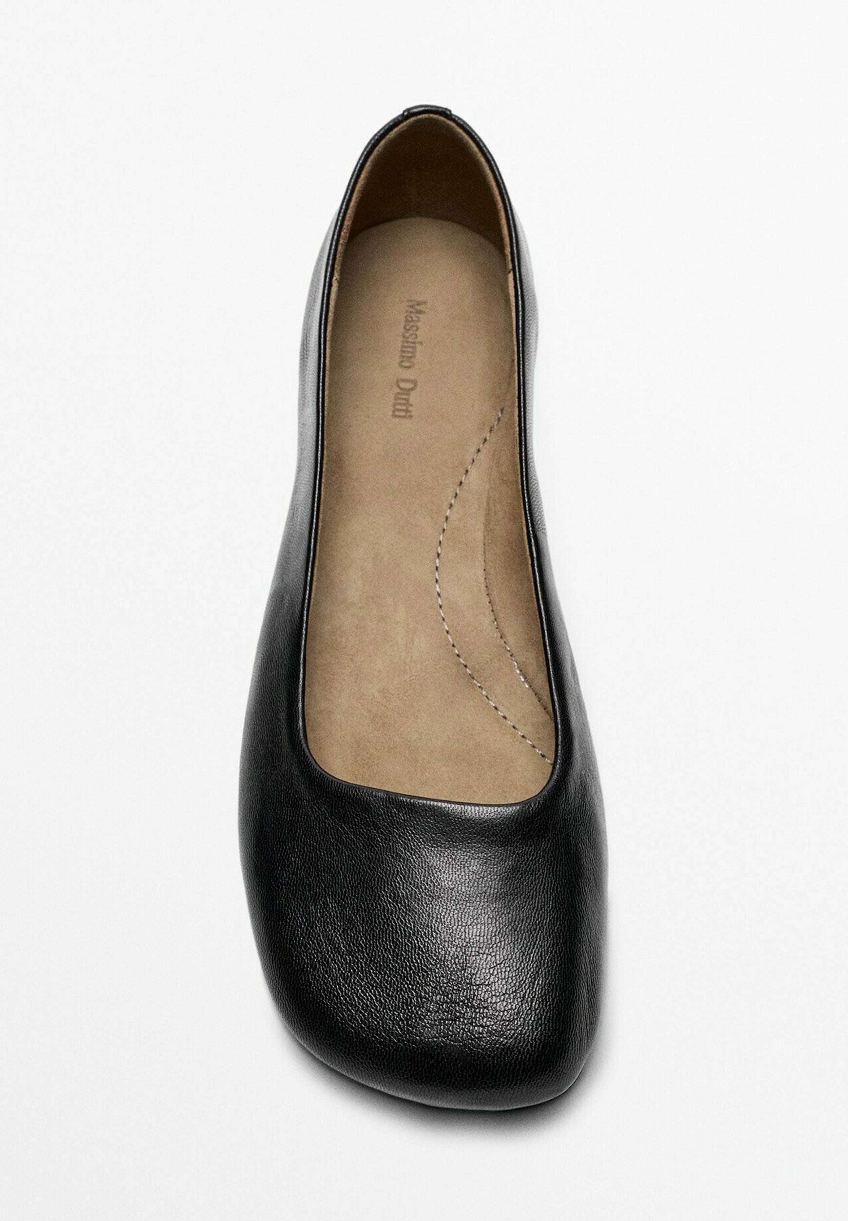 Massimo Dutti SQUARE TOE LEATHER BALLET FLATS - Ballerina shoes