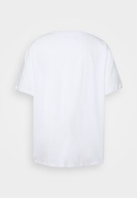 Hvid bomulds t-shirt med korte ærmer, rund hals og en glat tekstur. Ingen mønstre eller design synlige. Bagvisning kun.