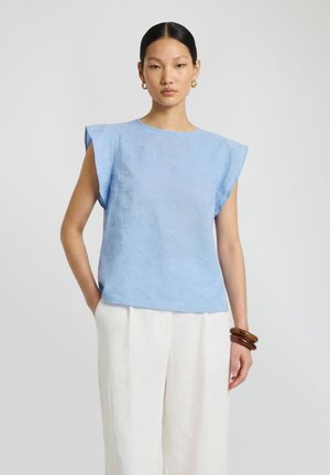 Calliope, CAMICIA TINTA UNITA - Camicetta - celeste