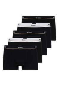 Set bokserica u crnoj i bijeloj boji, s elastičnom tračkom u struku na kojoj je ispisan logo "BOSS", od glatkog materijala te dizajnom do sredine bedra.
