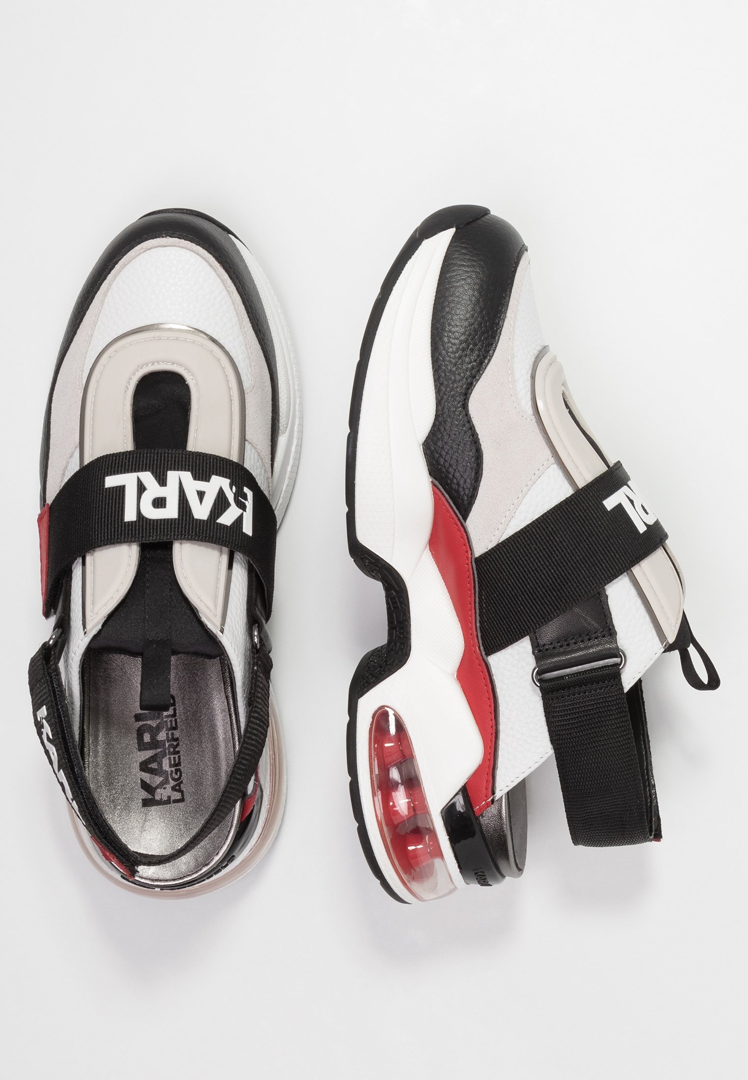 KARL LAGERFELD SHUTTLE SLINGBACK Joggesko whitesvart KARL LAGERFELD SHUTTLE SLINGBACK Joggesko whitesvart
